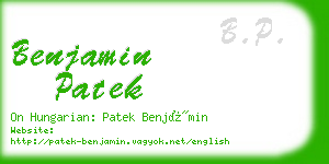 benjamin patek business card